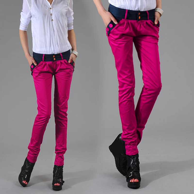 

candy color female harem pants casual trousers female ol skinny pants