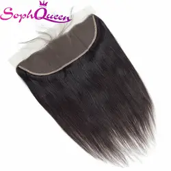 Соф queen hair кружева фронтальной 13*4 закрытия прямые индийские завитые здоровые волосы 100% человеческих волос Закрытие с ребенком