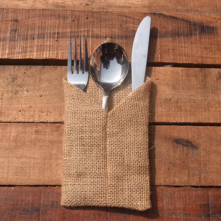 Us 17 94 5 Off 24pcs Country Wedding Table Silverware Holder Linen Burlap Cutlery Pockets Fork Rustic Home Decor Centerpieces In Us 17 94 5 Off 24pcs Country Wedding Table Silverware Holder Linen Burlap Cutlery Pockets Fork Rustic Home Decor Centerpieces In