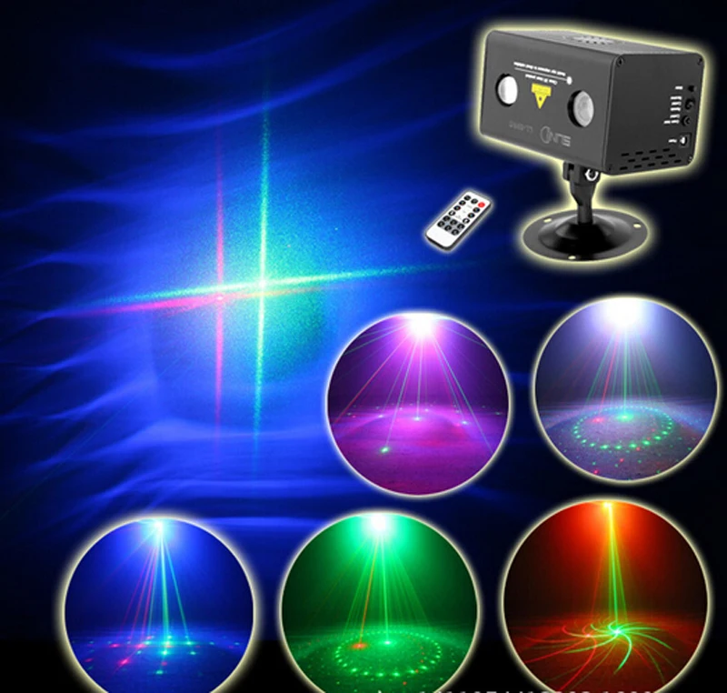 

NEW Remote 20 Patterns RG Led DJ Laser Stage Lighting Effect Galaxy RGB LED Red Green Stage Party Disco Professional Show Light