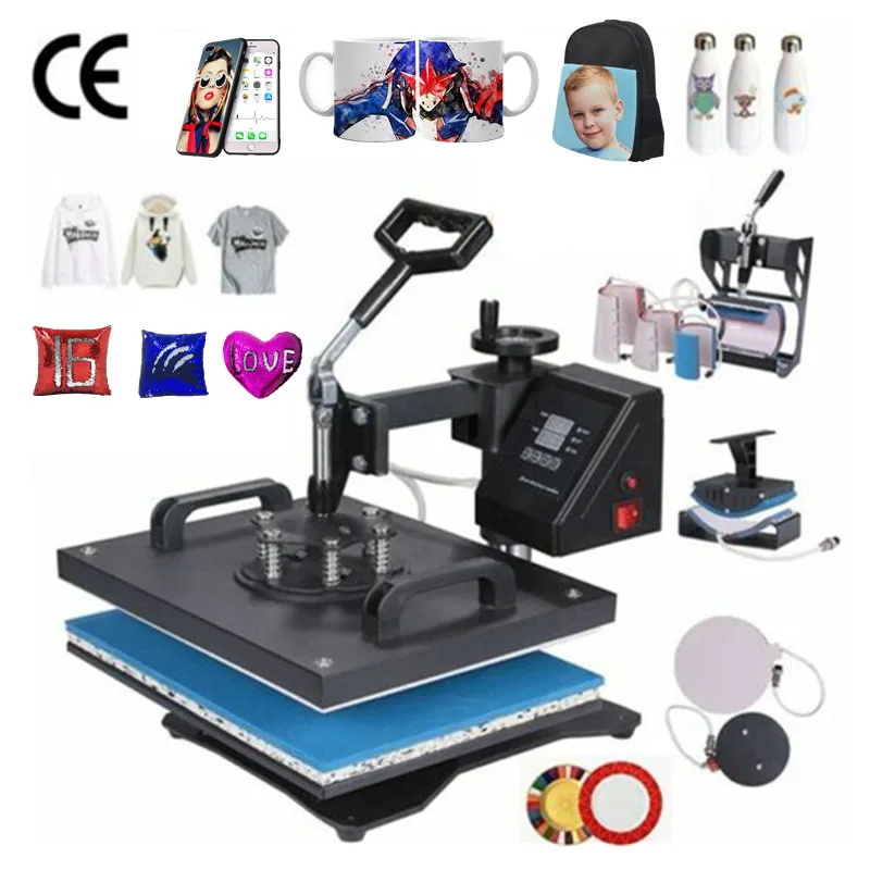 30 38CM 8 in 1 Combo Heat Press Machine Sublimation Printer 2D Thermal Transfer Cloth Cap