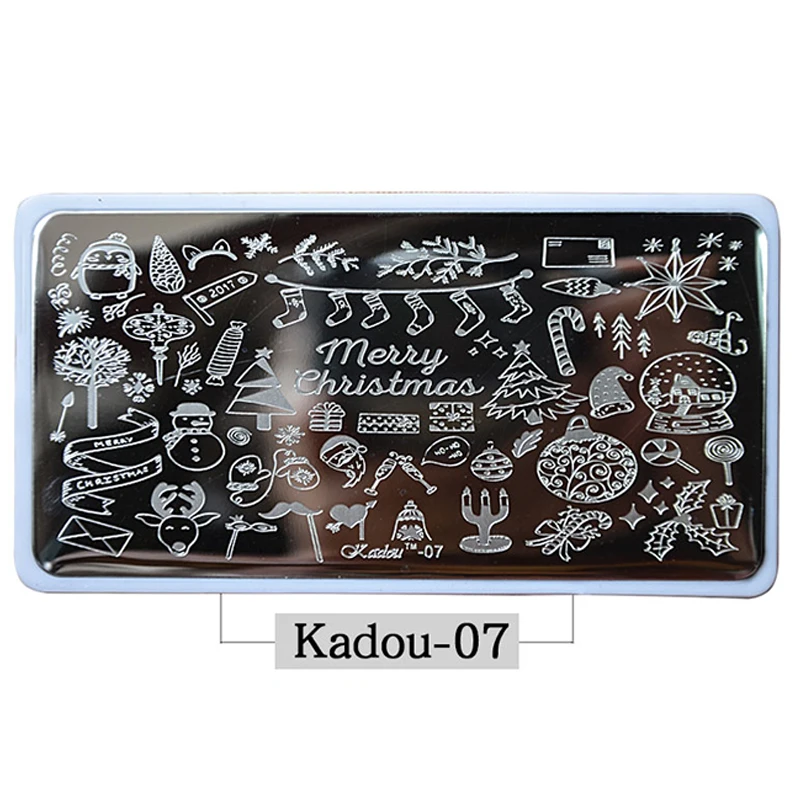 20 видов стилей Рождество Зима Kadou& SPH маникюрная пластина из нержавеющей стали Рождественский шаблон инструмент DIY пластина для стемпинга для нейл-арта набор