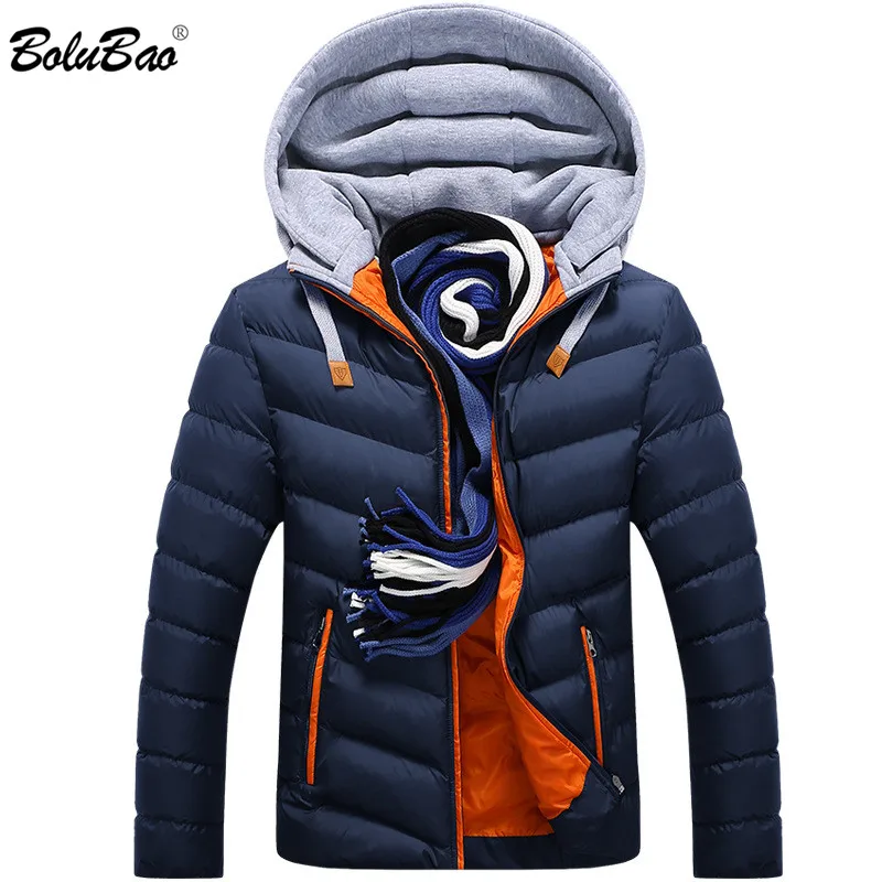 BOLUBAO, новинка, зимние мужские парки, теплый пуховик, Повседневная парка, мужская куртка, повседневная приталенная куртка с капюшоном, пальто для мужчин