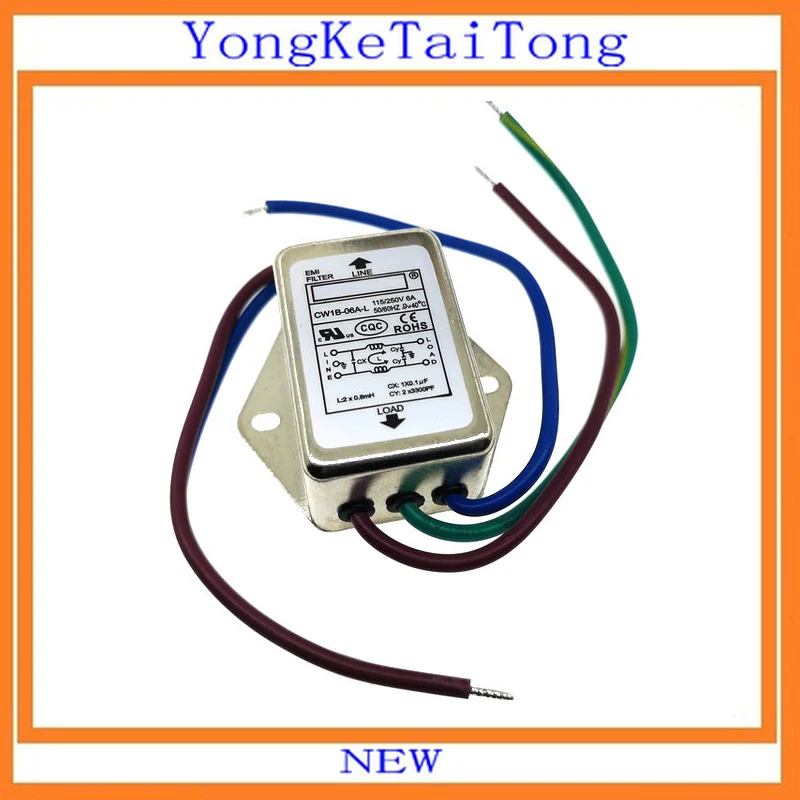 

10PCS CW1B-06A-L EMI Filter CW1B 6A 115V 250V CW1B 50/60Hz