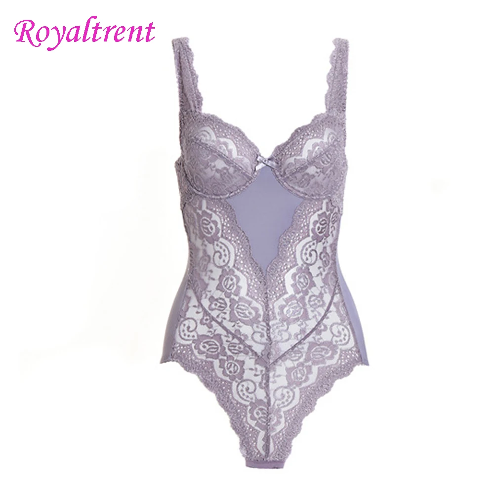 

Retro Underwear Court Corset Embroidered Lace Jumpsuit Solid Color Stitching Sexy Body Jumpsuit Romantic Women'S Underwear