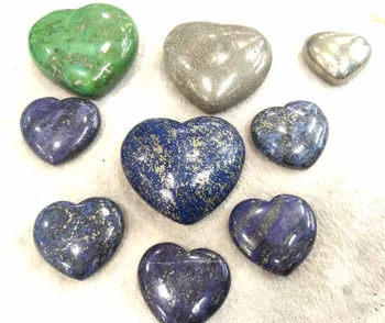 

Genuine Pyrite Sphere Heart Natural Stone Hand Carved Lapis blue Green Golden Iron Gemstone Sphere 40-60mm(2") 1PCSJewelry gift