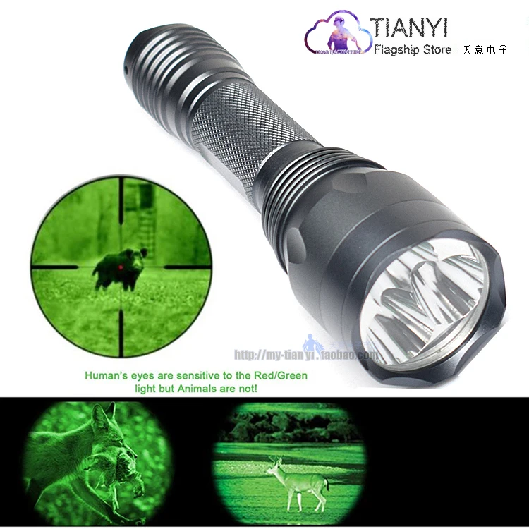 

Activefire light torch Green Light Hunting Flashlight LED Tactical 650 Lumens 520-535nm Wavelength Green Beam Hunting Torch