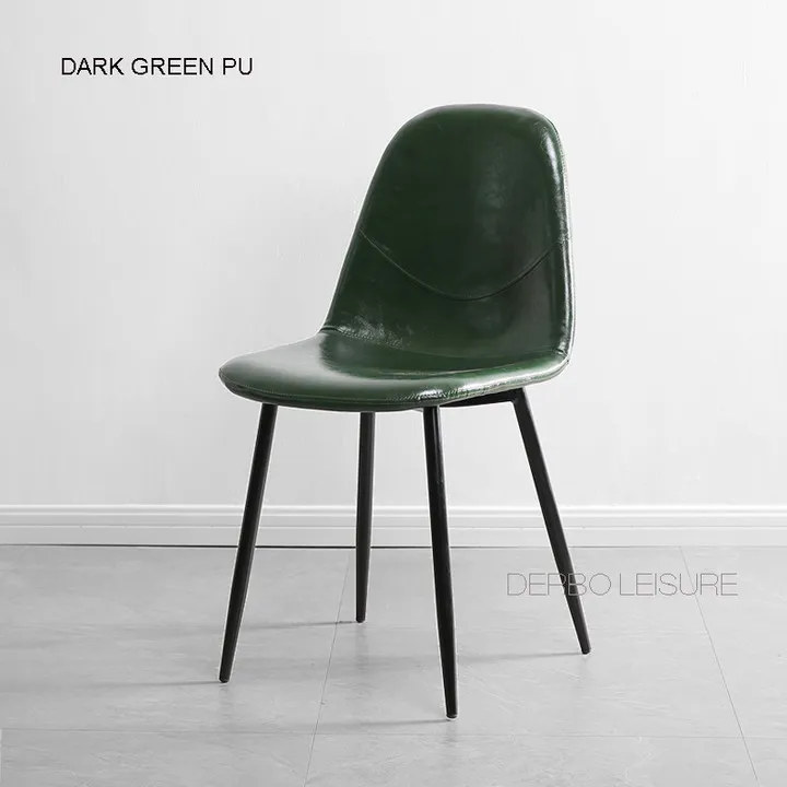 Современный классический дизайн, роскошный мягкий чехол, разноцветный Мягкий чехол из искусственной кожи, мягкий чехол, мебель для столовой, боковой стул, 1 шт - Цвет: Dark Green PU