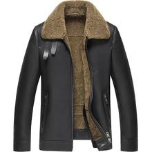 Мужское пальто из овчины черного цвета, летная куртка B3 B2, натуральная овчина, кожаная куртка для мужчин, шуба из овчины