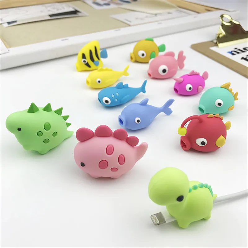 

for iphone xiaomi pocophone f1 lg original android micro usb type-c Charging data cable protector animal bite protective case