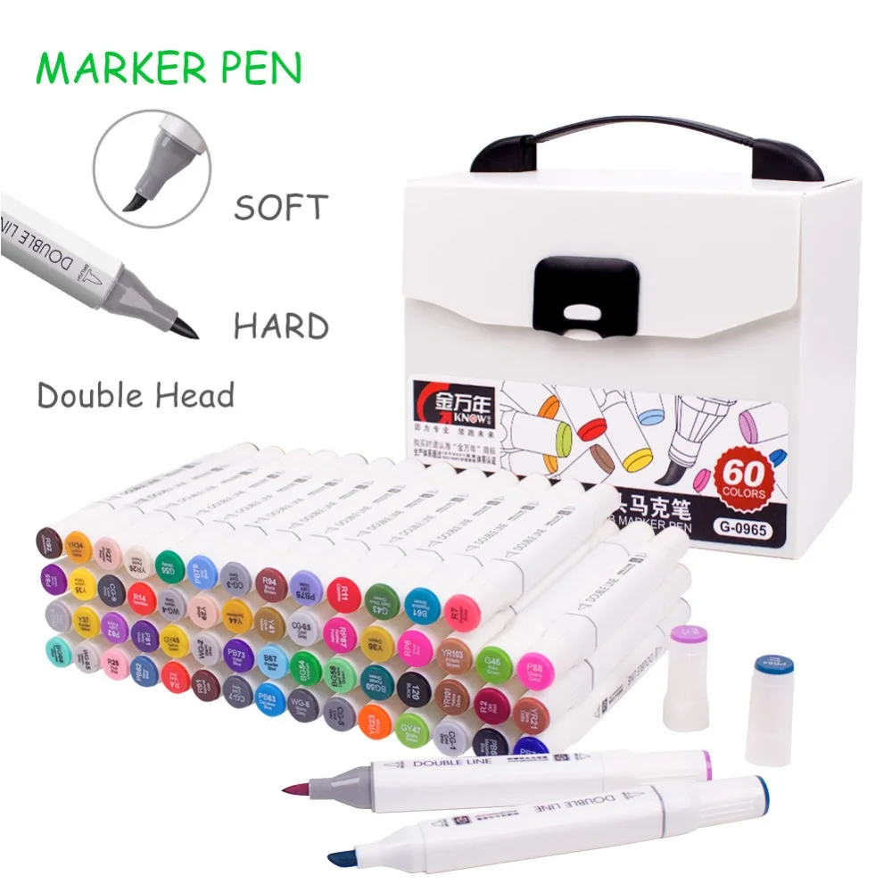 Маркеры на спиртовой основе 12/24/48/60 цветов art marker pen art markerssketch set