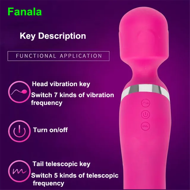 FANALA Vibradores para las mujeres Magic wand wand Magic doble dildo vibrador para los hombres Electro juguetes sexuales para la mujer estimulador del clítoris juguetes eróticos 880a5c FANALA Vibradores para las mujeres Magic wand wand Magic doble dildo vibrador para los hombres Electro juguetes sexuales para la mujer estimulador del clítoris juguetes eróticos 880a5c