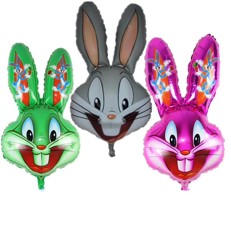 Жуки кролик голова кролика фольгированные воздушные шарики в виде животных мультфильм Looney ttes воздушные шарики в форме животных Детские Классические игрушки пасхальное украшение