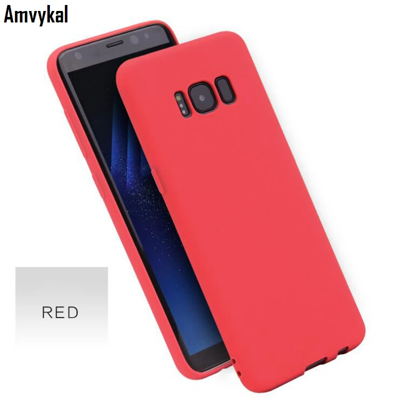 500 шт. для samsung S7 край S8 S9 S10 плюс S10e Note 8 9 M10 M20 J4 J6 J8 чехол Карамельный цвет матовый мягкий термополиуретан силиконовый чехол для телефона - Цвет: Red