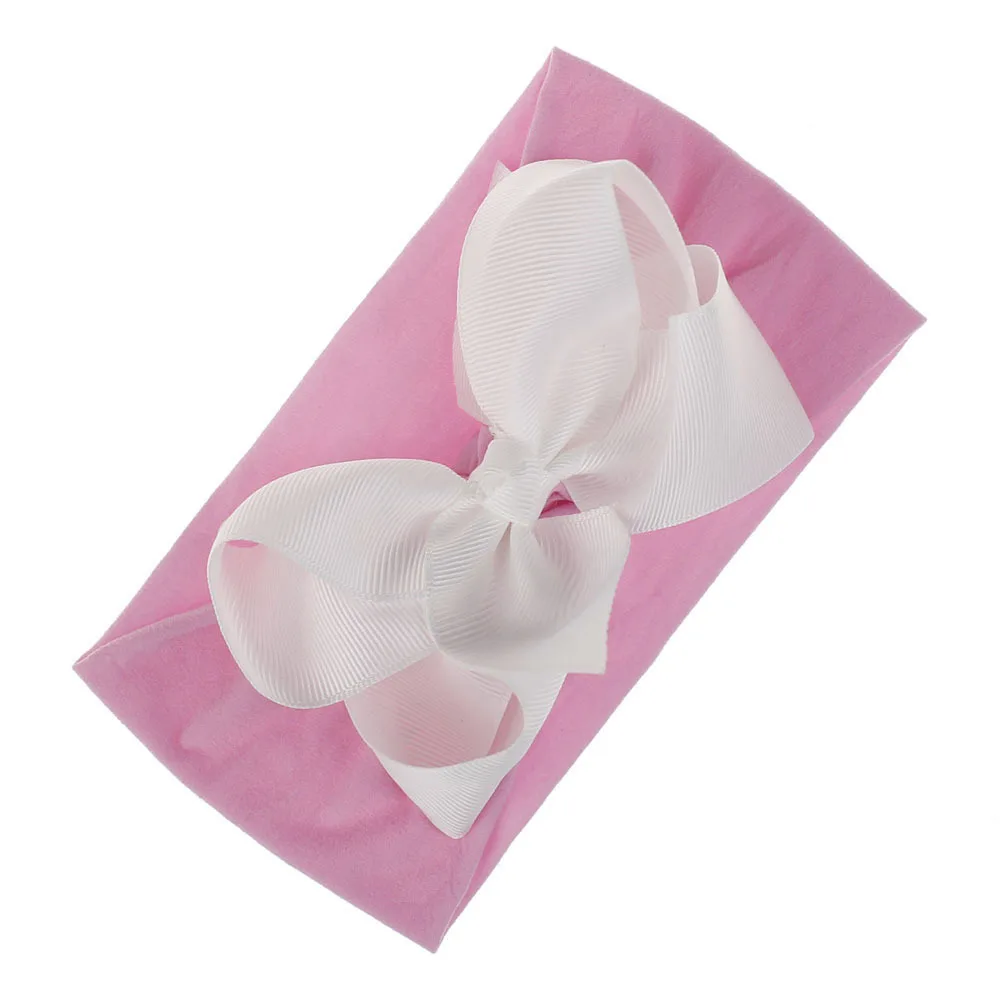 

2019 On Sale 1Pcs Newborn Nylon Baby Headband Toddler Infant Bow Hairband Baby Headband Turban Bow Headband Hair Accessories