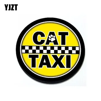

YJZT 10*10CM CAT TAXI Fashion Funny Car Window Sticker Retro-reflective Decals C1-8245