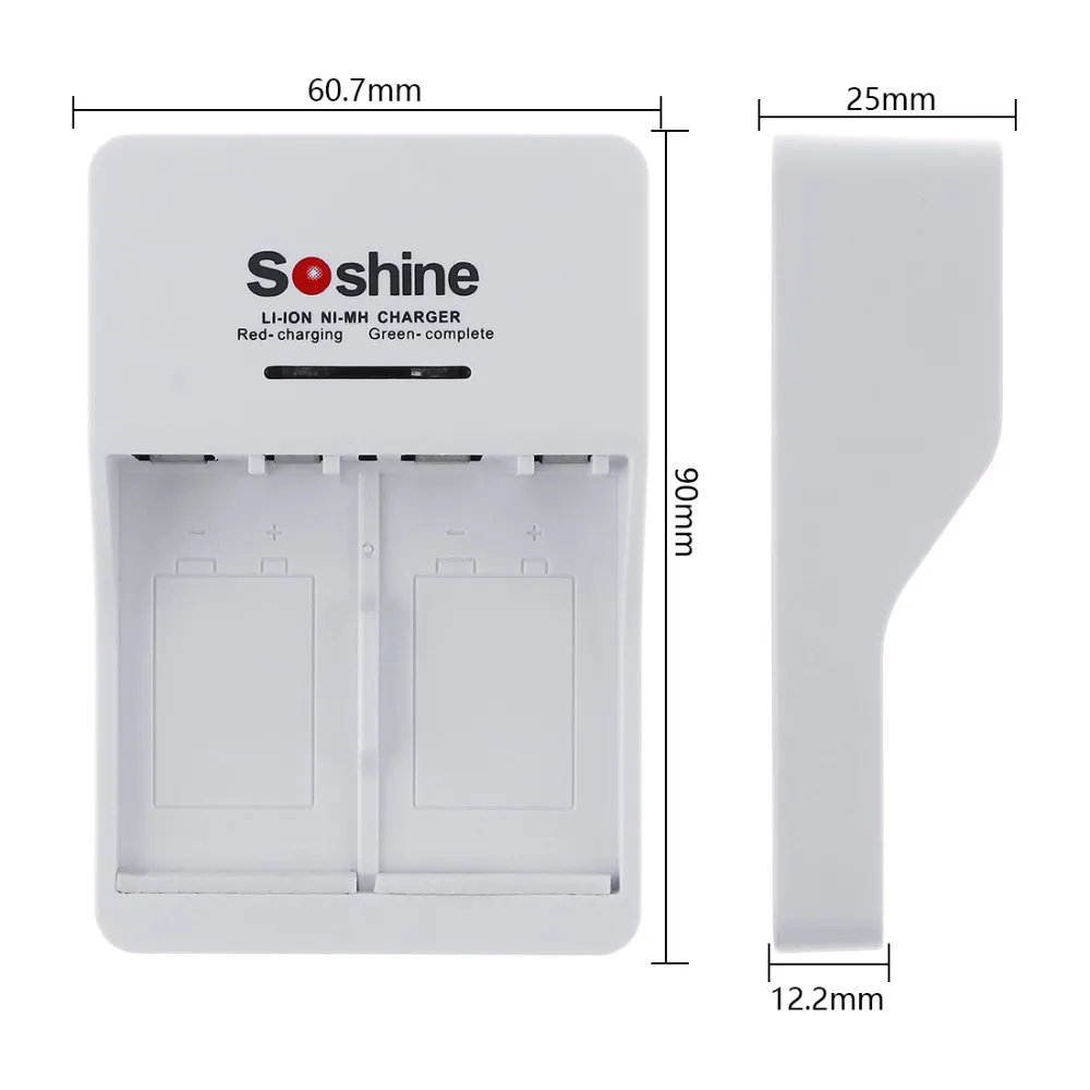 2 шт./компл. Soshine 9 В 6F22 650 мАч литий ионная аккумуляторная батарея + в смарт зарядное