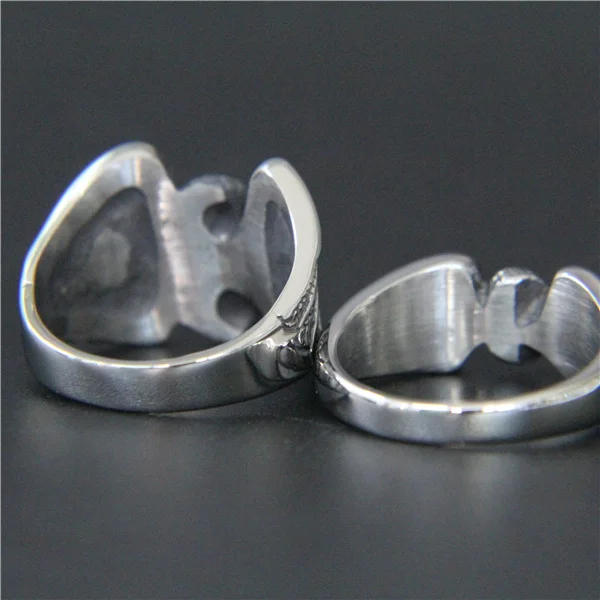 New Design Cool Wheel Wings Ring 316L Stainless Steel Large Size Mens Ring Fashion Punk Small Women Wings Ring 5