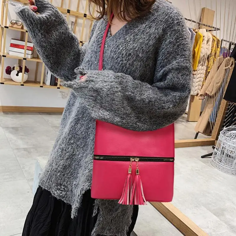 شرابة المرأة البسيطة حقيبة ساع الأزياء مصمم الإناث حقائب الكتف Crossbody حقيبة للفتيات Sac دوس Bolsas الأنثوية جديد