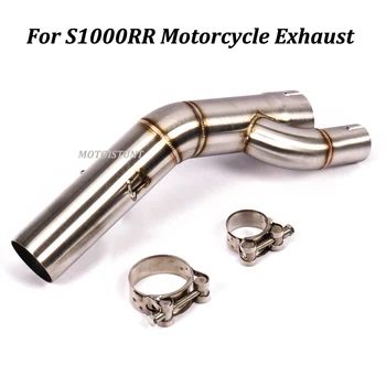 51mm Motorcycle Escape Modified Muffler Middle Connection Link Pipe Stainless steel Slip on For BMW S1000RR 2017 2018