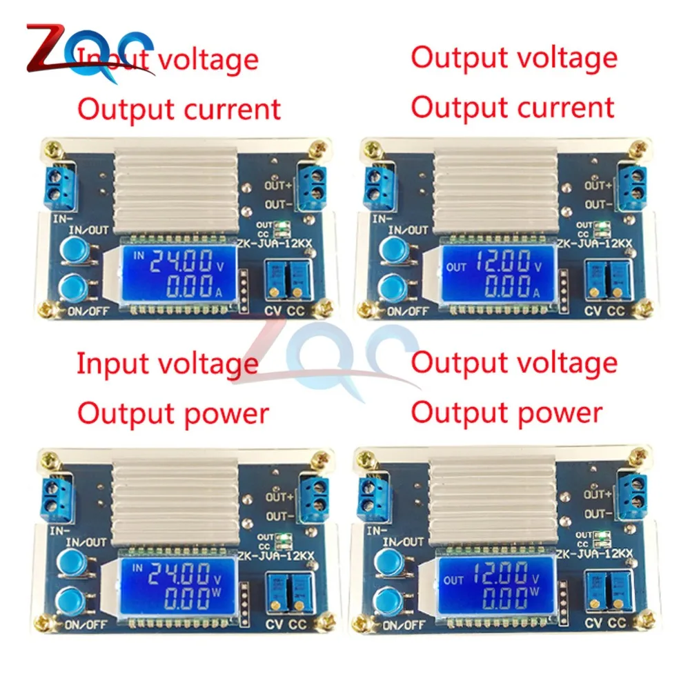 DC 0-32 в пост 12A постоянного Напряжение ток ЖК-дисплей цифровой Напряжение ток Дисплей Регулируемый понижающий Шаг вниз Питание зарядная Модульная плата