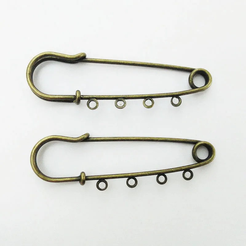 60mm brooch big pin findings 4 loops connector dangle charms Vintage