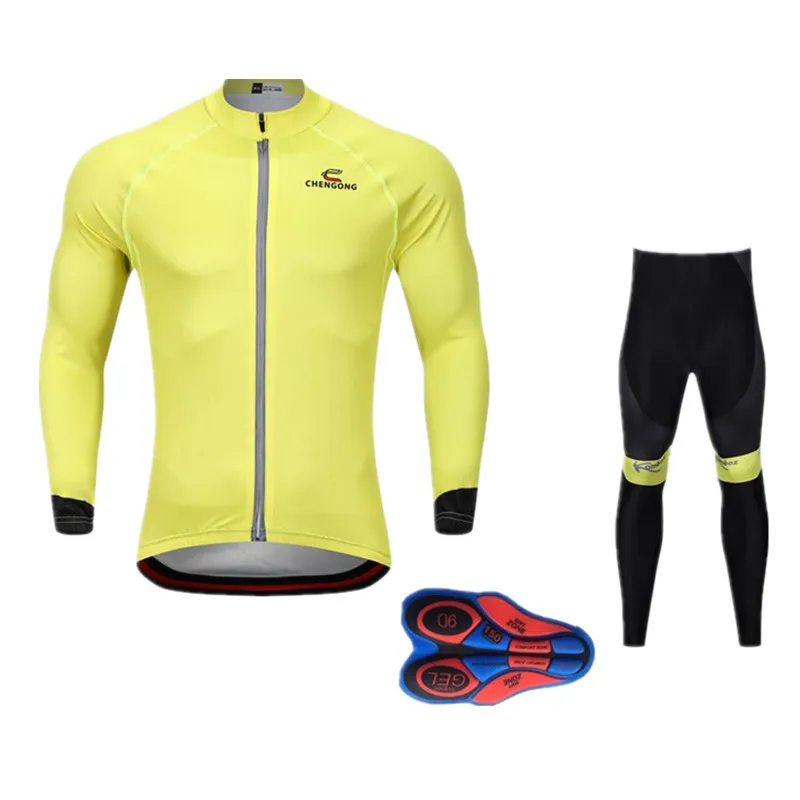 2021Men Solid Cycling Jerseys Cycling Set Winter Thermal Bike Clothing