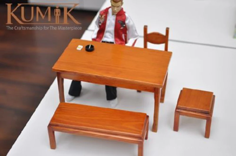1/6 весы фигурку аксессуар KUMIK AC 17 деревянные стол стул и стулья 1/6th мебель модель
