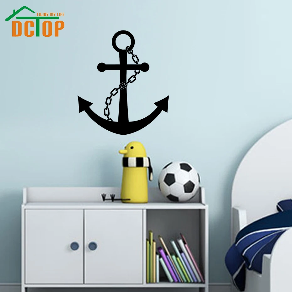 

DCTOP Hot Sale High Quality Nautical Chain And Anchor Wall Sticker Bedroom Decorative For Kids Vinyl Art Decals