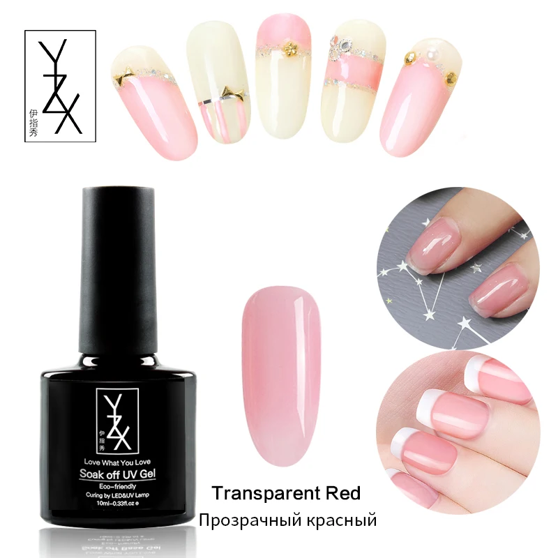 

YiZhiXiu 1pcs 10ml Transparent Red Enamel Soak Off UV Gel Nail Polish Creativity Varnish Lacquer DIY Lasting Manicure Hot Sale