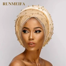 Дизайн мусульманский Skullies& Beanies сетка& бархат шарф шапка для женщин роскошный бренд жемчужный платок африканская шапка тюрбан