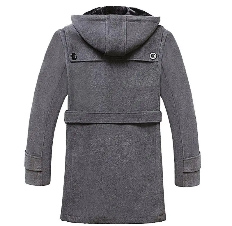 Noir Plus Coupe Manteau Mode Poitrine Casual Pour Veste À Tranchée 2017 Manteaux vent gris Hiver Hommes Long Unique La Taille Capuchon Bussiness 4xl qq61pr