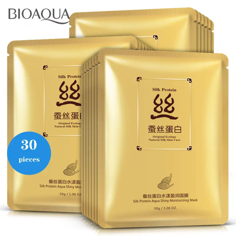 

BIOAQUA 30 Pieces Silk Protein Liquid Face Mask Lot Moisturizing Oil Control Unisex Skin Care Makeup
