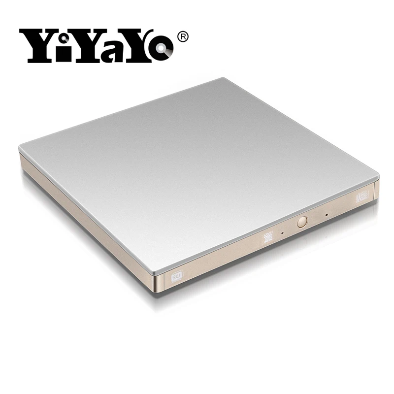 

YiYaYo USB 3.0 external drive DVD drive CD-ROM player CD-RW DVD-RW burner for laptop Macbook PC portable (silver)