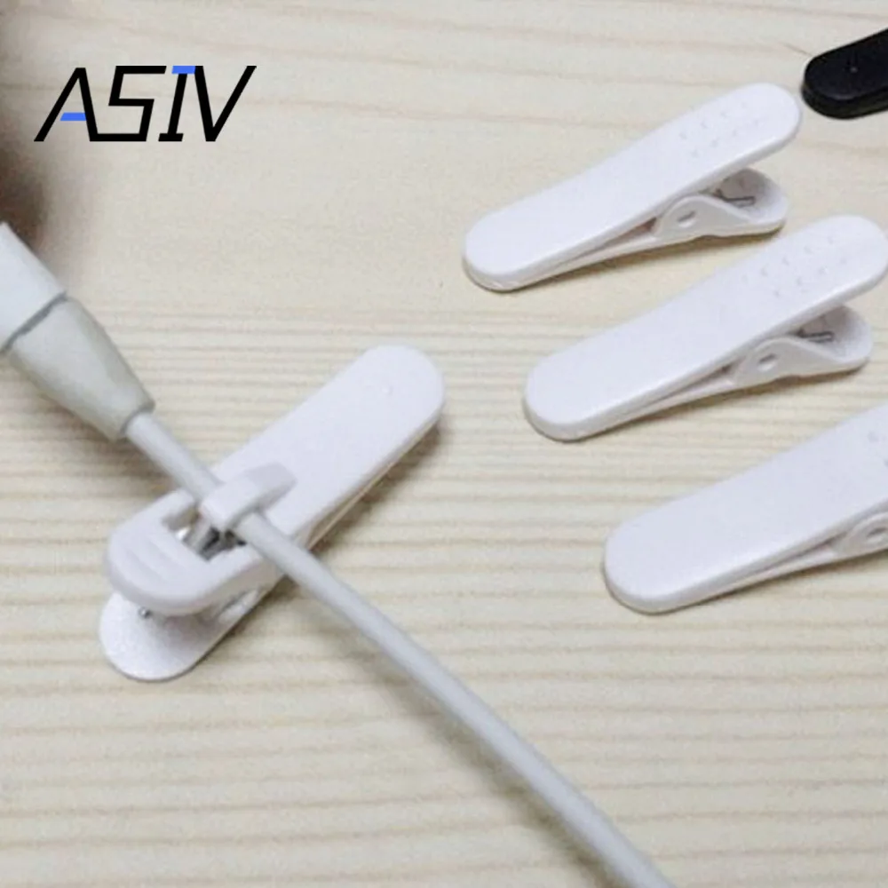 10Pcs/Lot Earphone Cable Wire Cord Lapel Collar Clip Nip Clamp Holder