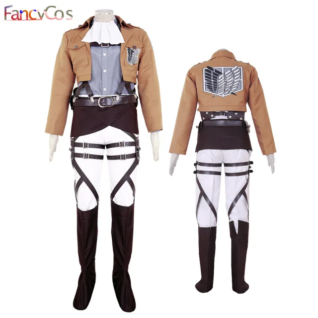 Halloween aot atak na titan shingeki no kyojin levi skórzane cosplay