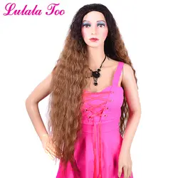 36 дюймов мягкие длинные черные Искусственные парики для Для женщин странный свободный локон натуральный большой парики без кружевная