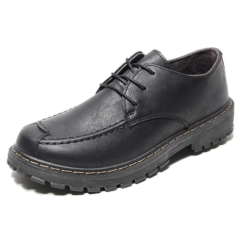 Для Мужчин's повседневная обувь Тренд диких мода Для мужчин мужская обувь на низком каблуке ботинки на грубой подошве Мужские кожаные туфли Для мужчин Zapatos De Hombre