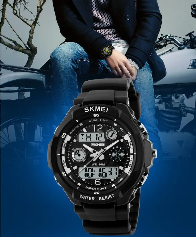 SKMEI люксовый бренд Мужские Военные Спортивные часы цифровой светодиодный кварцевые наручные часы для улицы повседневные часы relogio masculino