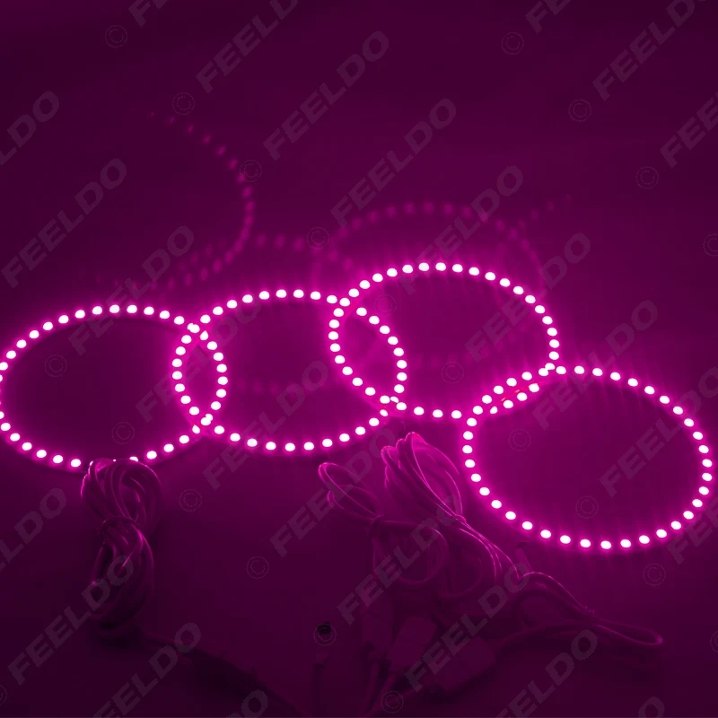 FEELDO 4X120MM автомобильный RGB 5050SMD светодиодный светильник ангельские глазки