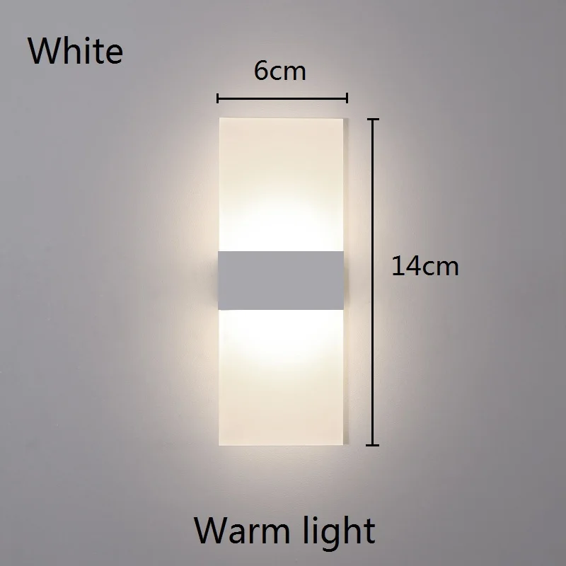 Светодиодный настенный светильник современный акриловый настенный светильник алюминиевый Гостиная Спальня Ванная комната туалетное зеркало со светодиодной подсветкой ночной промышленных Apliques де сравнению - Цвет абажура: 14cm W Warm