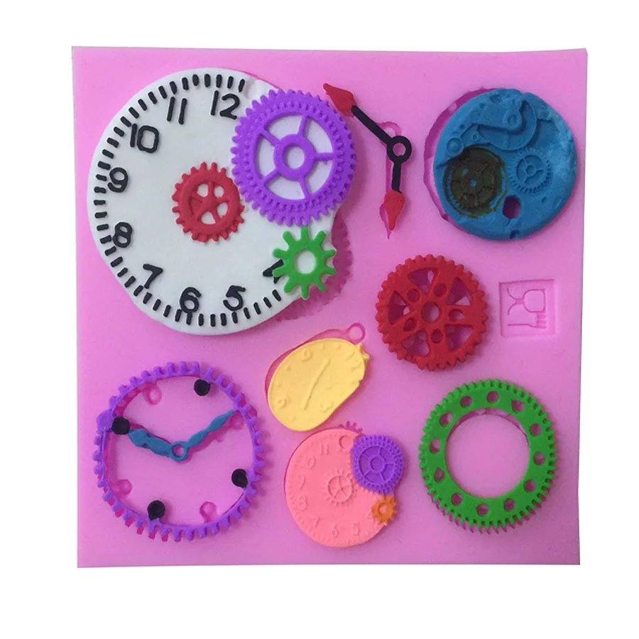 6 Дизайн 3D шестерни силиконовые формы для выпечки инструменты помадка шоколадная форма украшения торта инструменты Часы и колеса шестерни Форма прессформы 9723