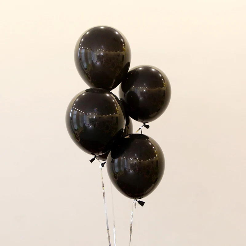 10 шт./лот, 12 дюймов, блестящие конфетти, латексные шарики металлик, украшение для свадьбы, дня рождения, вечеринки, детские игрушки, гелиевые шарики, сделай сам - Цвет: Black