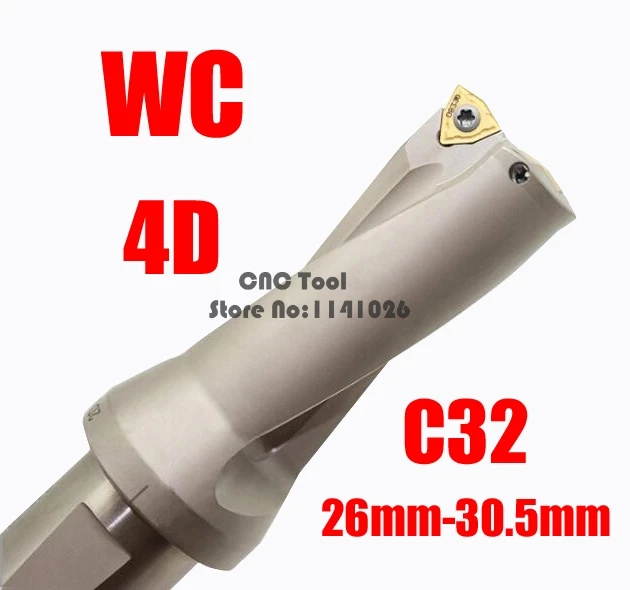 wc-c32-4d-sd-26-27-28-29-30-u-掘削浅い穴刃先交換式挿入ドリルビットツール-cnc-旋盤金属掘削カッターため-wc05