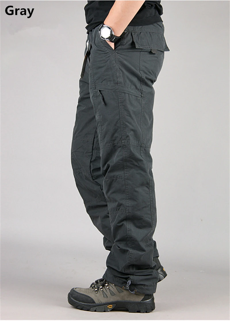 Зимние плотные теплые брюки карго мужские двухслойные военные армейские тактические хлопковые свободные штаны мужские брюки с флисовой подкладкой