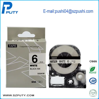 

Compatible for KingJim Labelworks Printer Ribbon Cassette SS6KW 6mm Black on White