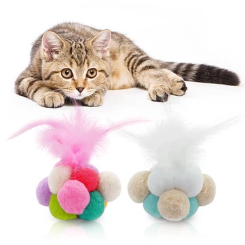 

Feather Cat Toys Interactive Cat Dog Toy Natural Catnip Kitten Cat Stracher Ball Toy Funny Cat Accessories