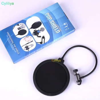 

100 pcs New Microphone Pop Filter Double Mesh Screen Windscreen Studio Equipment With Flexible Gooseneck Holder