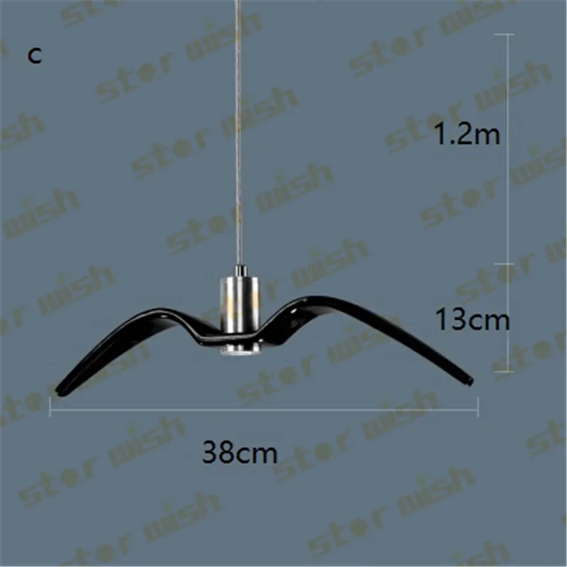 Чайка птица подвесные светильники Смола Brokis ночные птицы силуэт небо свобода птица DIY подвесной светильник освещения 110v 220v - Цвет абажура: black C