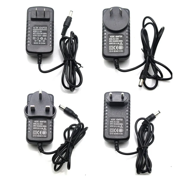 AC 110 240V к DC 12V 2A адаптер питания штепсельная Вилка для 3528 5050 полоса